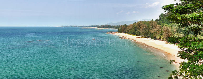 泰国普吉岛热带海滩全景图
