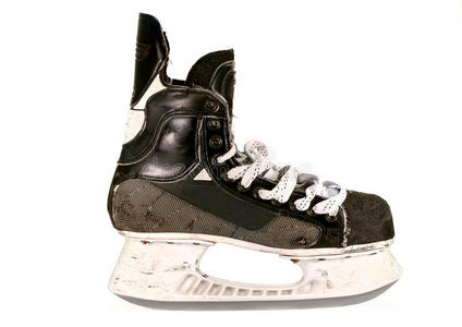 旧冰球溜冰鞋，孤立