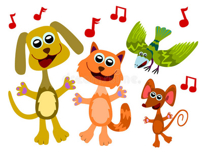 动物合唱团插画