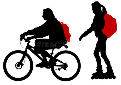 自行车手和压路机图片