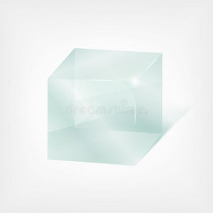 透明玻璃立方体图片