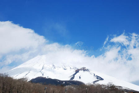 白雪皑皑的富士山