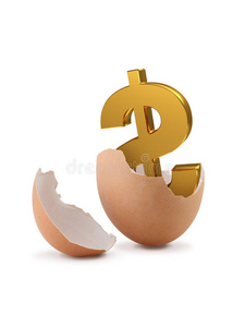 鸡蛋上的美元符号。