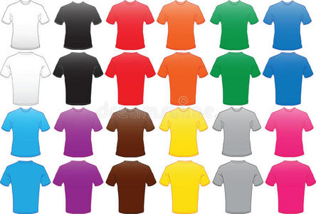 多种颜色的男式衬衫模板