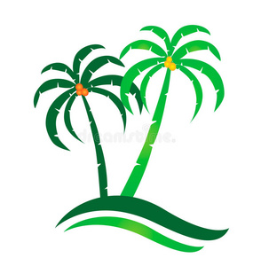 热带岛屿标志