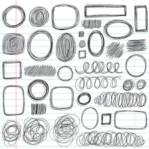 素描涂鸦形状矢量设计集