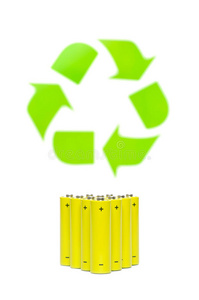 带回收标志的电池图片