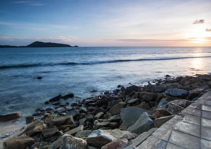 美丽的 长的 海湾 地平线 目的地 傍晚 地标 文化 颜色