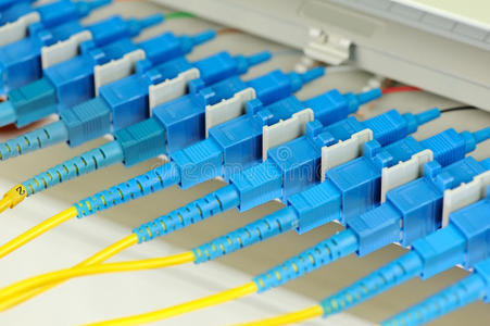 光纤网络电缆和服务器
