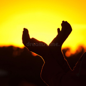 牵手夕阳的女孩图片