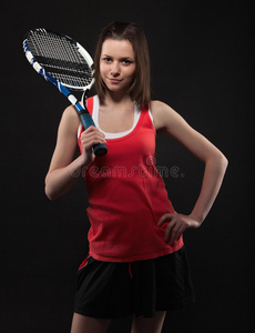 运动少女网球运动员画像