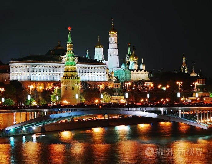 莫斯科克里姆林宫夜景