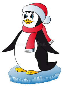 带圣诞帽的企鹅