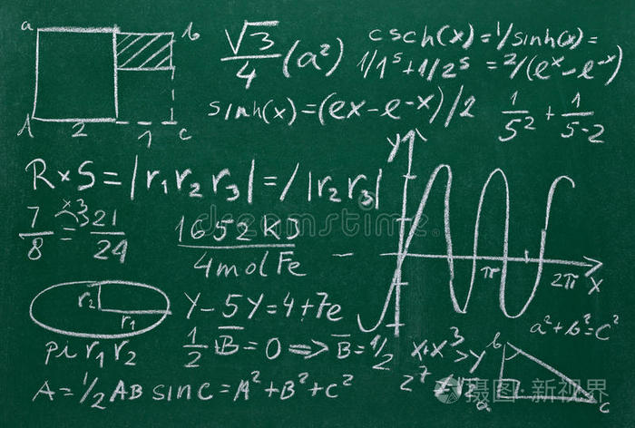 学校黑板教学中的数学公式