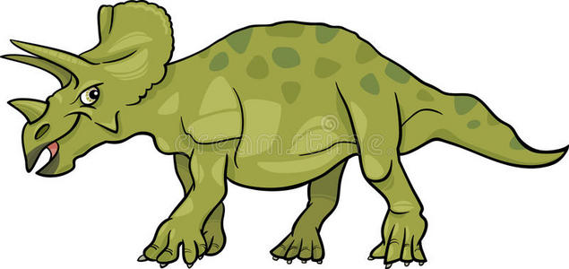 三足恐龙的卡通插图