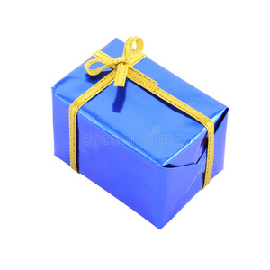 蓝色礼品盒褶皱角