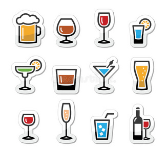 酒类饮料图标设置为标签图片