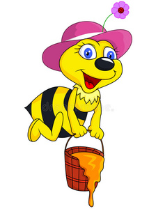 蜜桶蜜蜂卡通