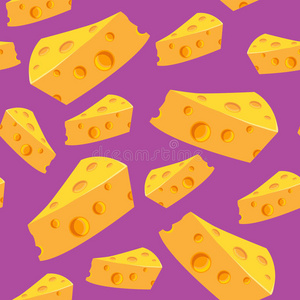 紫色背景奶酪无缝图案