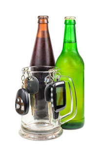 啤酒和车钥匙