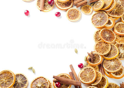 香料和干橙子图片
