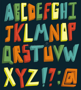 彩色3d字母表