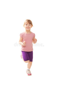 小孩跑步，运动。健康的生活方式