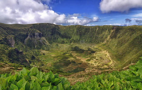 亚速尔群岛法伊尔火山口hdr图像