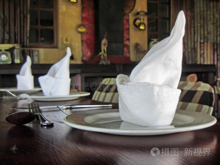 餐巾纸在盘子上的摆放