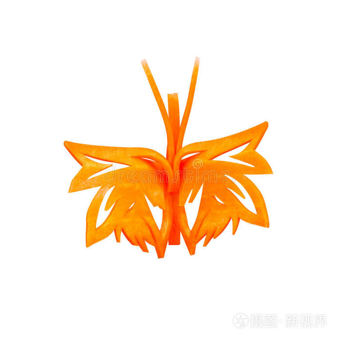 顶视图胡萝卜蝴蝶雕刻