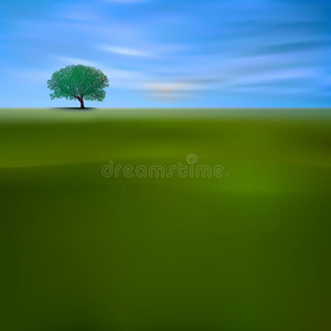 绿树白云的抽象背景