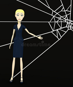 蜘蛛网卡通女商人图片