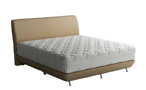 床垫弹簧床，白色隔离