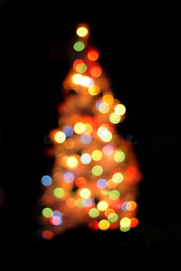 抽象圣诞树背景彩灯