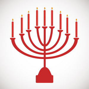 矢量图的光明节，犹太节日。光明节蒙诺拉着蜡烛