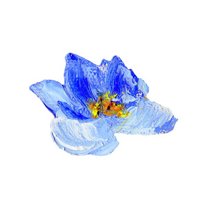手绘现代风格的蓝花