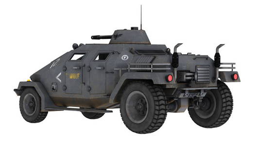 3d cg 渲染的一辆装甲车