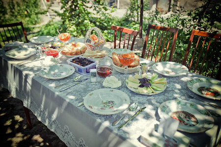 餐桌在亚美尼亚板材, 餐饮, 午餐, 葡萄酒, 膳食, 饮食, 蔬菜, 乡村, 顶, 视图, 人, 美食, 饮料, 沙拉, 酒精