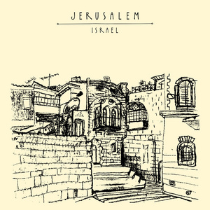 耶路撒冷老城旅游明信片