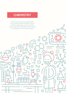 化学线设计宣传册海报模板 A4