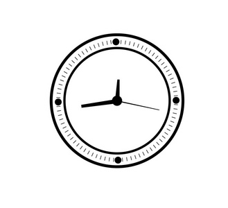 时钟图标在时尚平面风格隔离的背景。用于网站设计的时钟图标页面符号。矢量插图