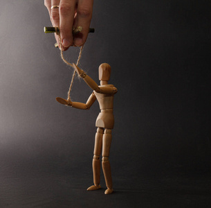 木制木偶特写插画