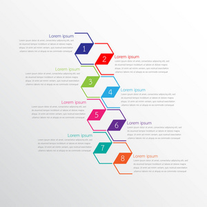 矢量图模板用于详细的报告。8 的所有主题
