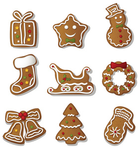 圣诞 gingerbreads 设置