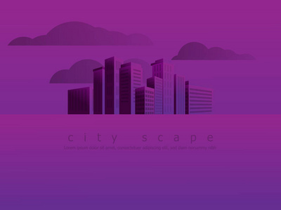 城市景观, 紫色背景下的城市天际线