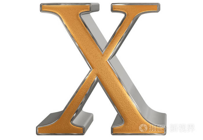 大写的字母 x,白色,一个孤立 3d 图