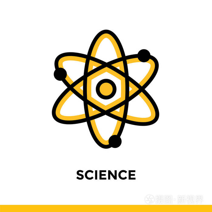 教育相对应的线性科学图标在大纲样式的象形图移动应用程序和web设计