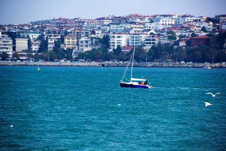 伊斯坦布尔，博斯普鲁斯海峡，亚洲部分城市的观