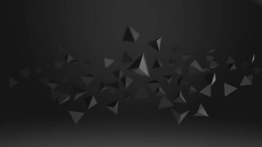 3d 三角形几何形状抽象高键和选定焦点背景的渲染