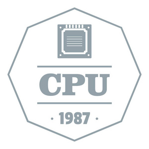 Cpu 徽标, 简单的灰色样式